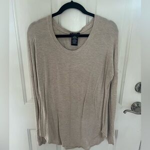 Tan long sleeved flowy shirt. Size small